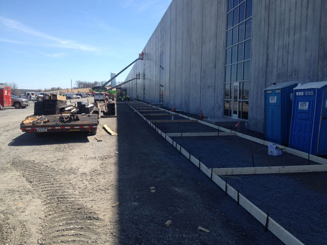 Concrete Building and Sidewalk Construction for American Eagle Distribution Center completed by Construction Masters Services in 2014