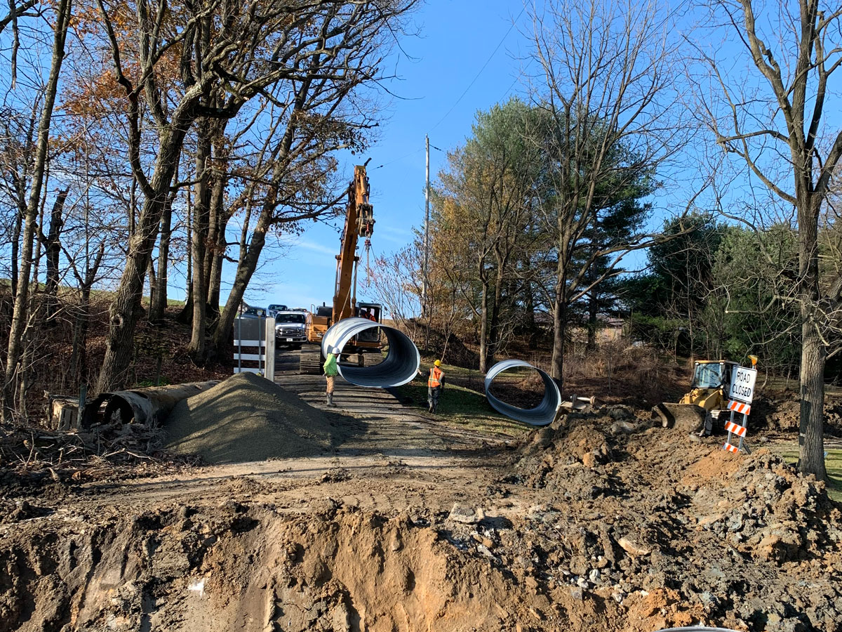 CMS recently completed a project on School Road in Richland Township which involved replacing an obsolete drain pipe to correct stormwater management issues and repaving School Road.