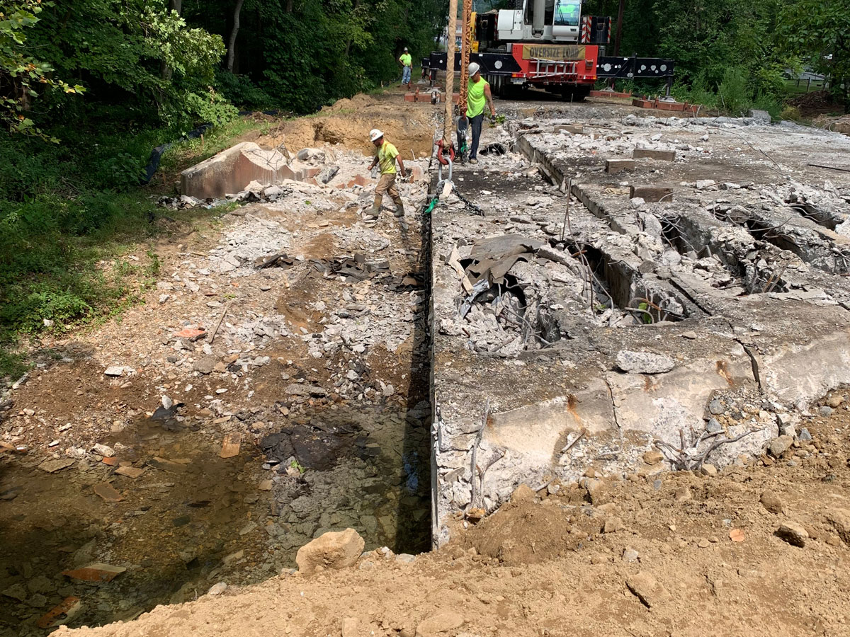 Swamp Creek Bridge replacement and road paving by CMS in 2019